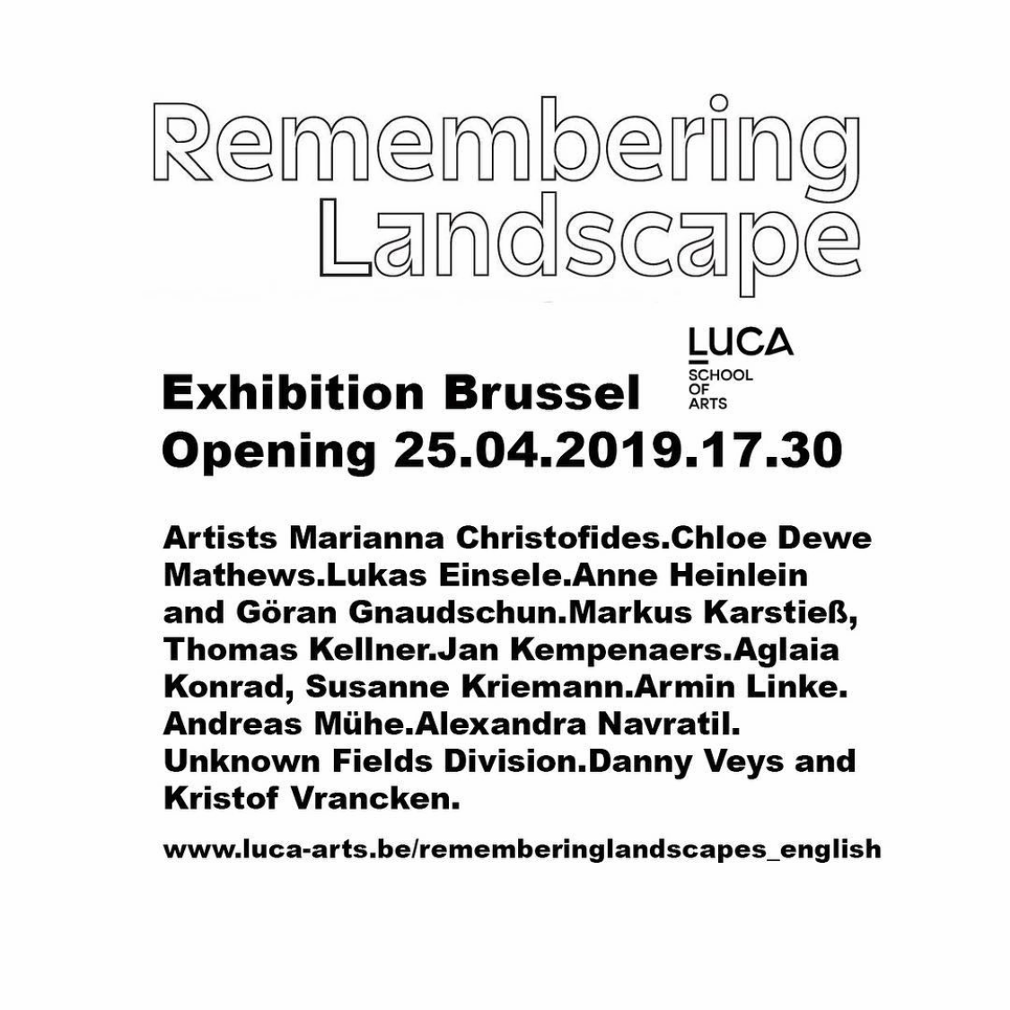 AUSSTELLUNG REMEMBERING LANDSCAPE, MUSEUM BRUSSEL